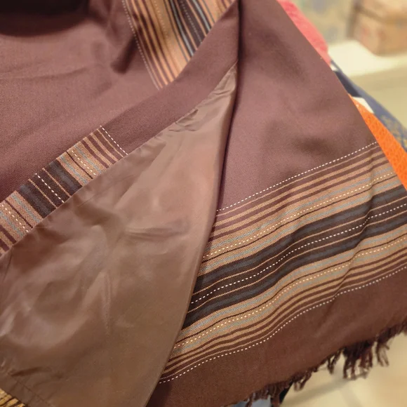 Sag Harbor Chocolate and Beige Striped Midi Skirt - Picture 5 of 5